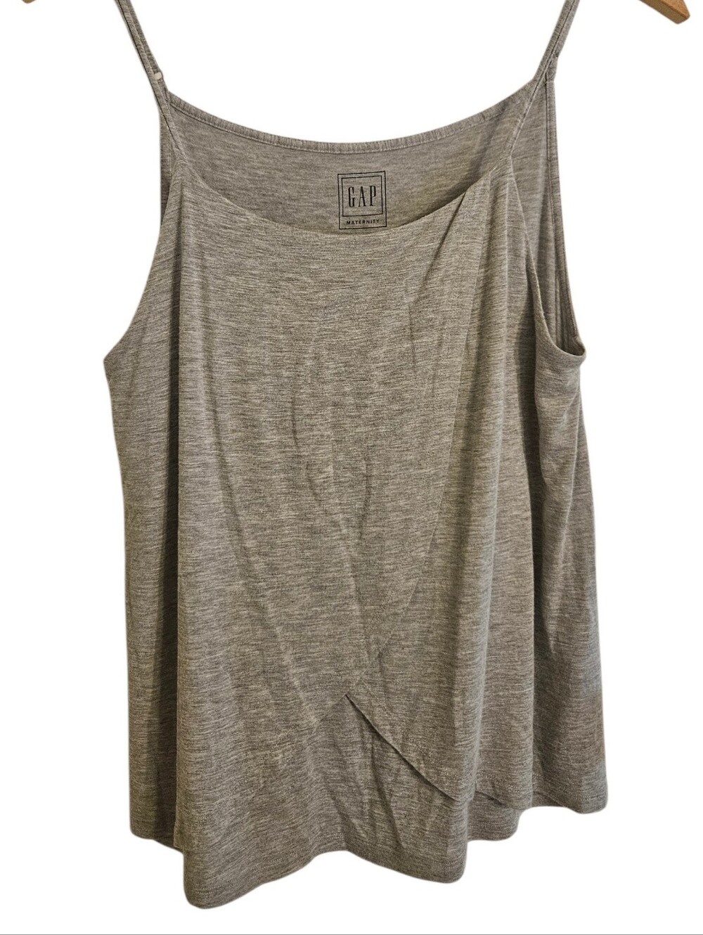 GAP Maternity Crossover Nursing Gray Knit Spaghetti Strap Tank Top Sz S